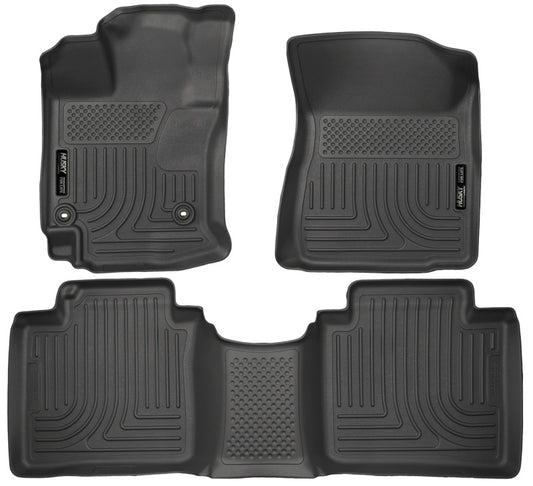 Husky Liners 15 Toyota Venza WeatherBeater Front & Second Row Tan Floor Liners Black