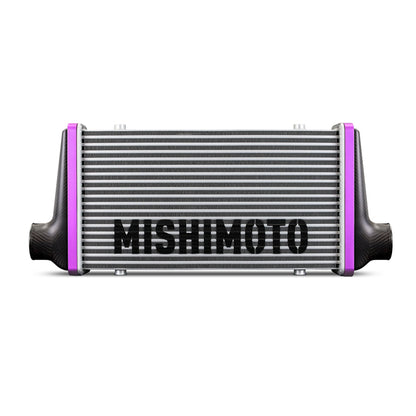 Mishimoto Universal Carbon Fiber Intercooler - Gloss Tanks - 600mm Silver Core - C-Flow - DG V-Band