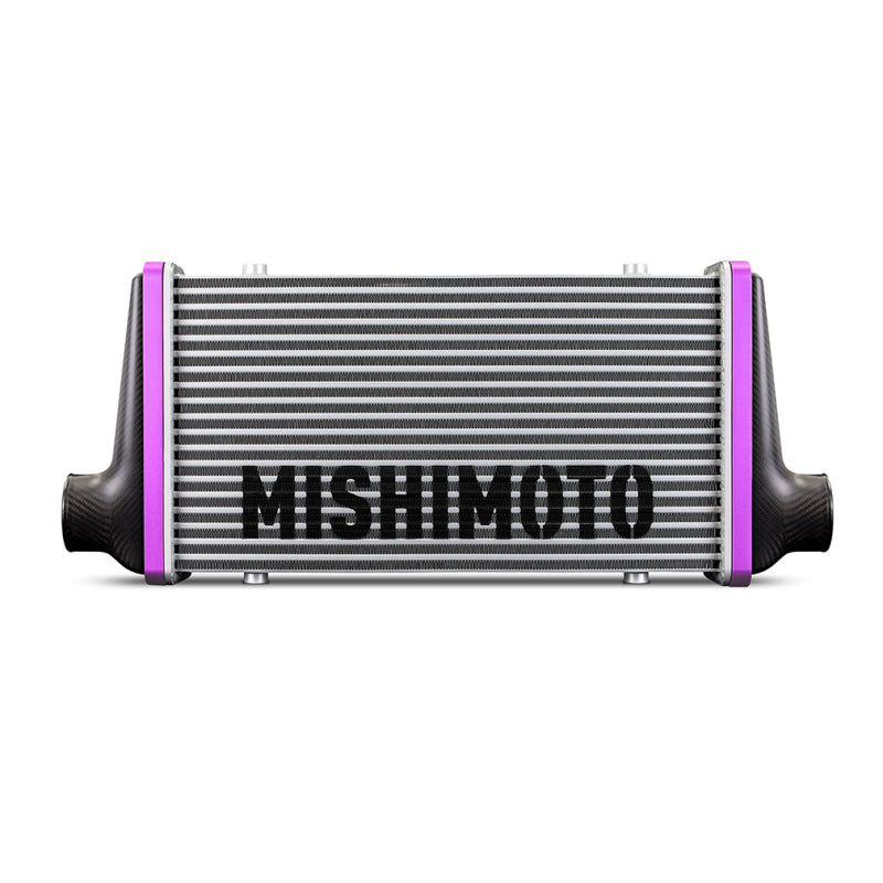 Mishimoto Universal Carbon Fiber Intercooler - Gloss Tanks - 600mm Black Core - C-Flow - G V-Band
