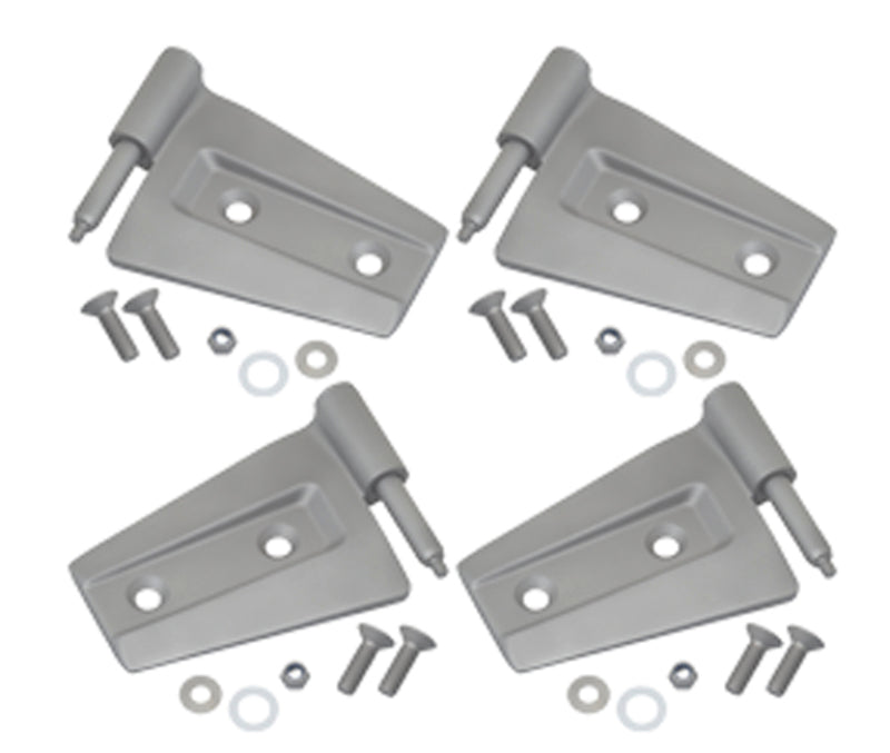 Kentrol 07-18 Jeep Wrangler JK Door Hinge Set 4 Pieces 2 Door Bare Grey