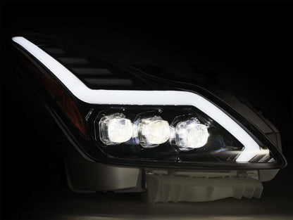 AlphaRex 08-13 Infiniti G37 Coupe SD NOVA LED Proj Headlights Plank Gloss Blk w/Activ Light/Seq Sig