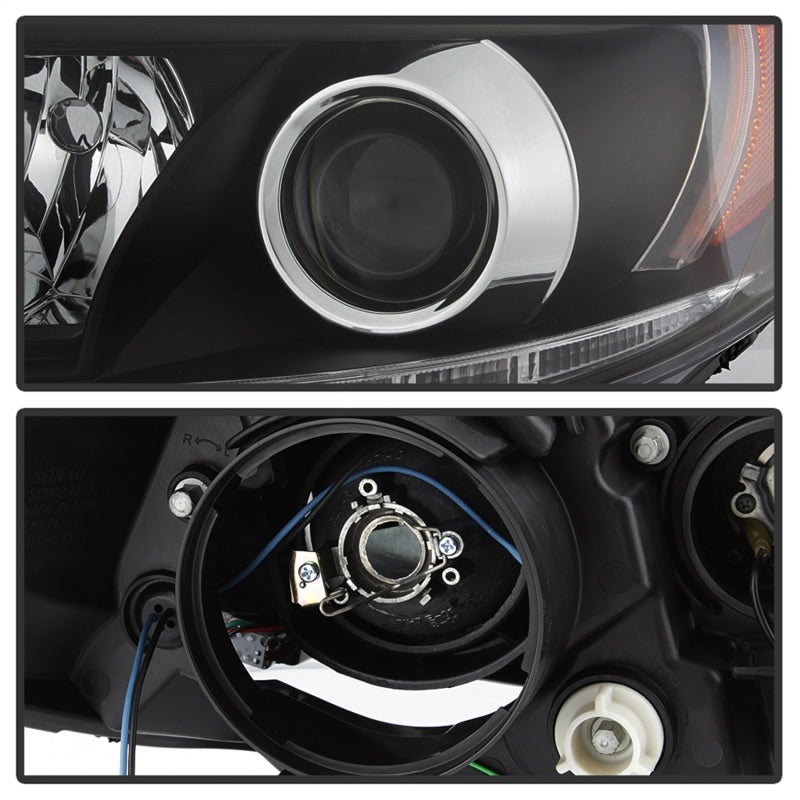 Spyder Toyota Sienna 2011-2014  Projector Headlights - DRL LED - Black PRO-YD-TSEN11-DRL-BK