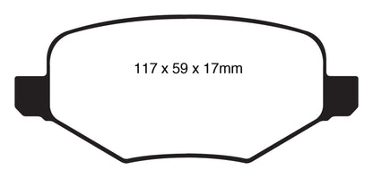 EBC 11-14 Ford Edge 2.0 Turbo Redstuff Rear Brake Pads