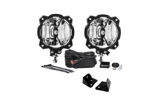 KC HiLiTES 07-18 Jeep JK 6in Pro6 Gravity LED Pillar Mount 2-Light Sys (20W Spot Beam)