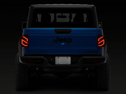 Raxiom 20-23 Jeep Gladiator JT Axial Series LED Tail Lights- Blk Housing (Smoked Lens)