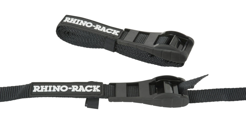 Rhino-Rack Rapid Tie Down Straps w/Buckle Protector - 3.5m/11.5ft - Pair - Black