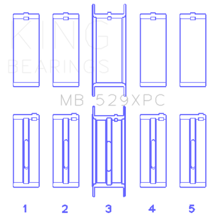 King Ford 260CI/289CI/302 5.0L Windsor Coated Crankshaft Main Bearing Set