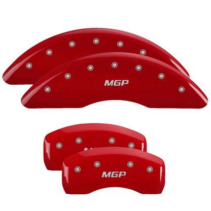 MGP 4 Caliper Covers Engraved Front & Rear MGP Red Finish Silver Characters 2018 Genesis G80