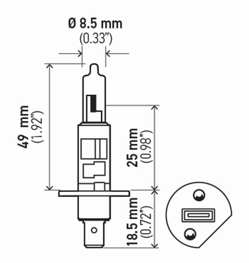 Hella Bulb H1 12V 55W P145S T25 Sb