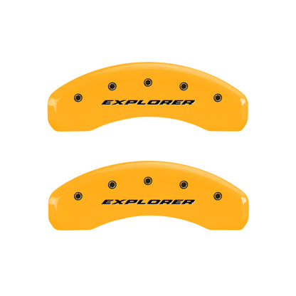 MGP 4 Caliper Covers Engraved Front & Rear Explorer Yellow Finish Black Char 2006 Ford Explorer