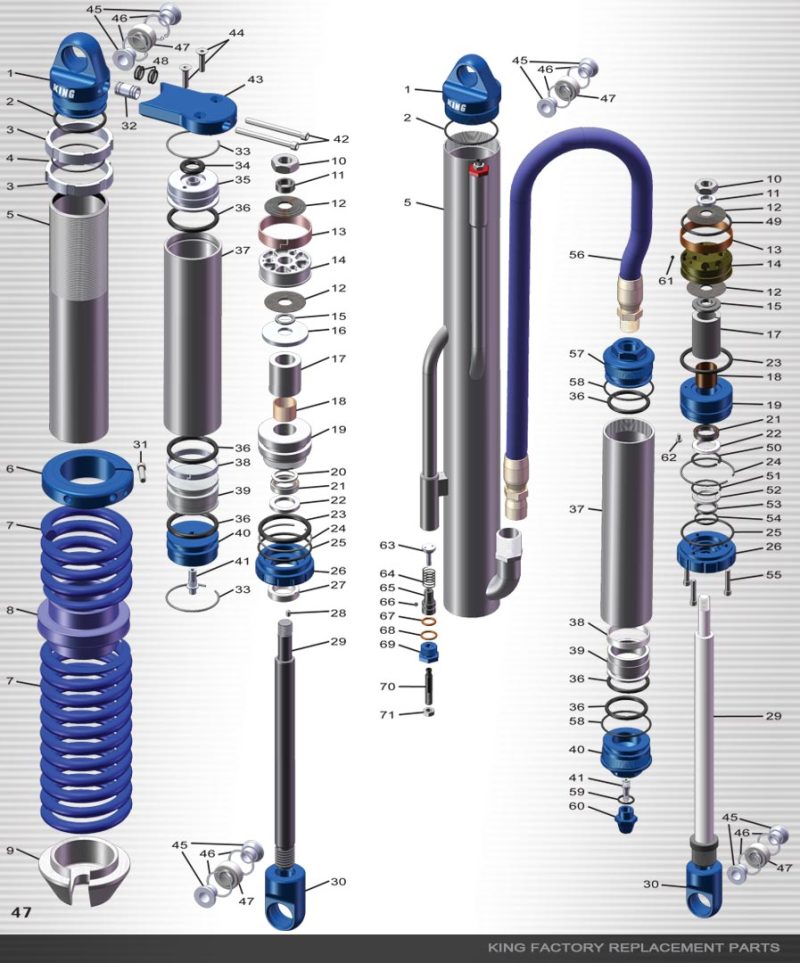 King Shocks Dividing Piston Externall Reservoir