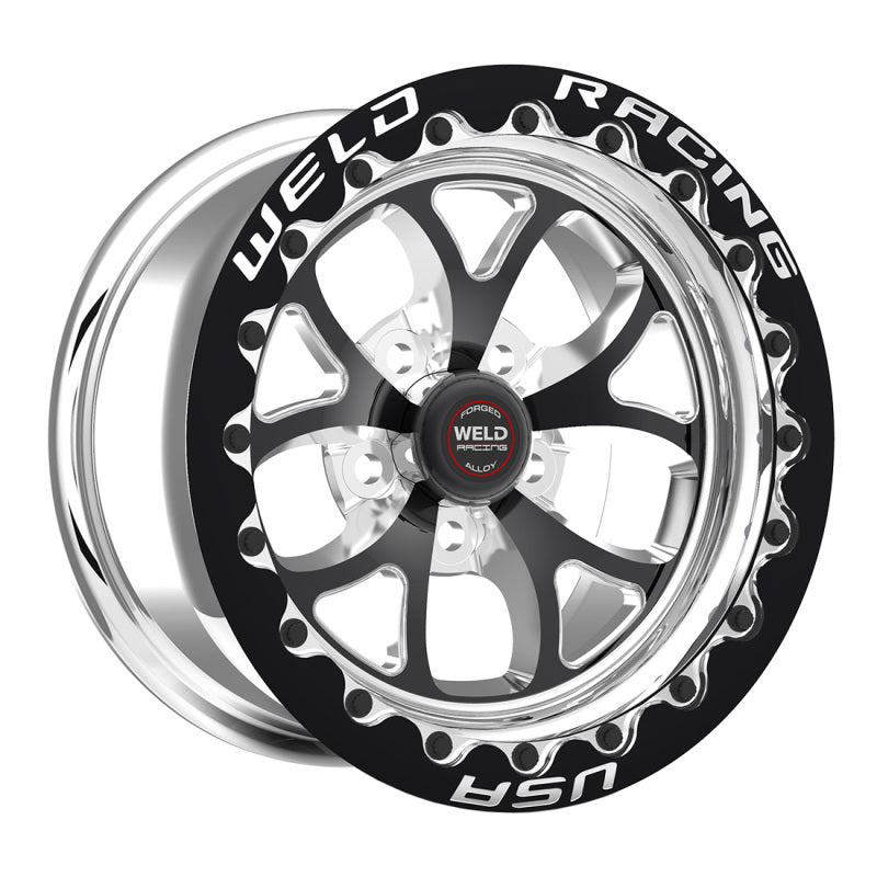 Weld S76 15x10.33 / 5x4.75 BP / 7.5in. BS Black Wheel (Medium Pad) - Black Single Beadlock MT