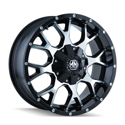 Mayhem 8015 Warrior 20x9 / 6x135 BP / 18mm Offset / 106mm Hub Black/Machined Face Wheel