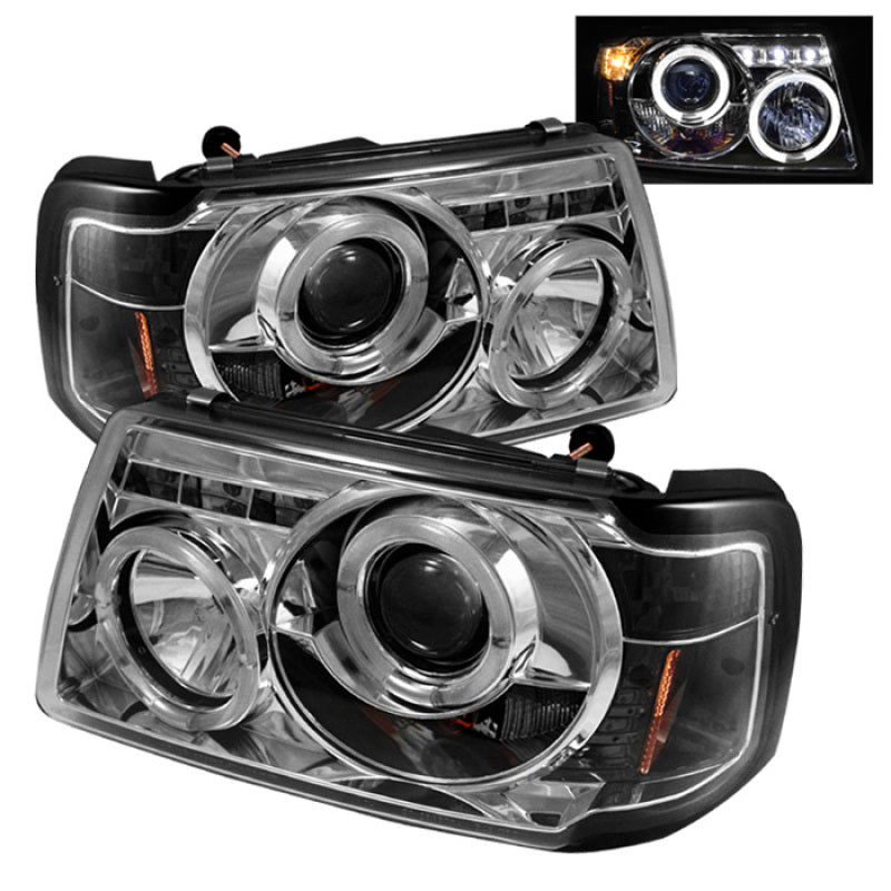 Spyder Ford Ranger 01-11 1PC Projector Headlights LED Halo LED Chrm PRO-YD-FR01-1PC-HL-C