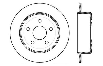 StopTech 12 Jeep Wrangler Rubicon Drilled Left Rear Rotor