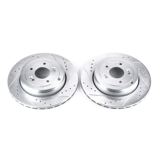 Power Stop 10-16 Hyundai Genesis Coupe Rear Evolution Drilled & Slotted Rotors - Pair