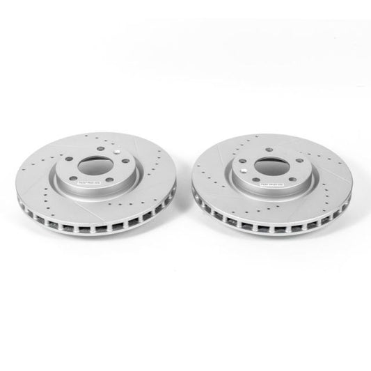 Power Stop 14-19 Chevrolet Corvette Front Evolution Drilled & Slotted Rotors - Pair