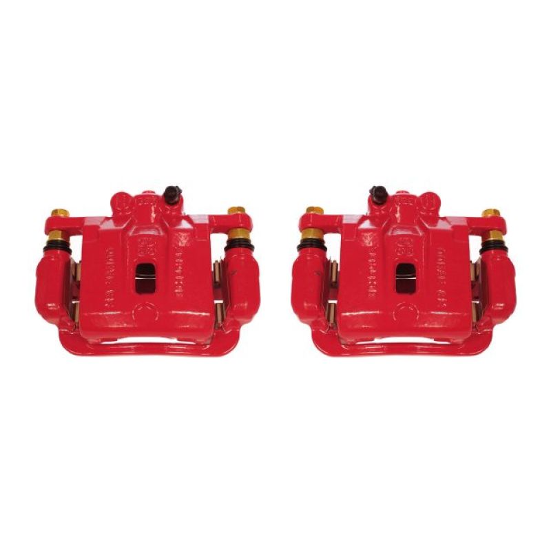 Power Stop 10-16 Hyundai Genesis Coupe Rear Red Calipers w/Brackets - Pair