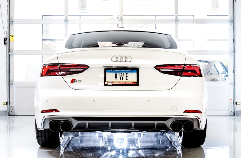 AWE Tuning Audi B9 S4 Touring Edition Exhaust - Non-Resonated (Black 102mm Tips)