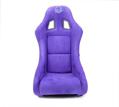 NRG FRP Bucket Seat PRISMA Edition w/ Pearlized Back Purple Alcantara - Medium