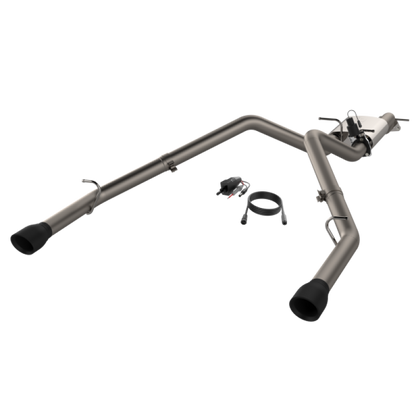 QTP 19-20 Ram 1500 304SS Screamer Cat-Back Exhaust Rear Split Exit w/4.5in Black Tips