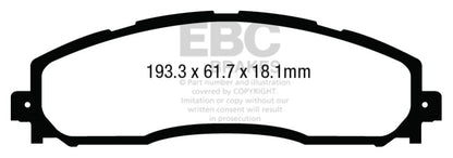 EBC 13+ Ford F250 (inc Super Duty) 6.2 (2WD) Ultimax2 Rear Brake Pads