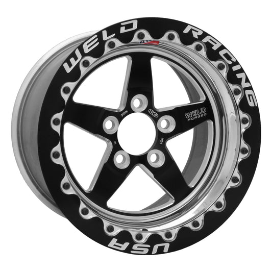 Weld S71 15x8.33 / 5x4.5 BP / 6.5in. BS Black Wheel (Low Pad) - Black Single Beadlock MT