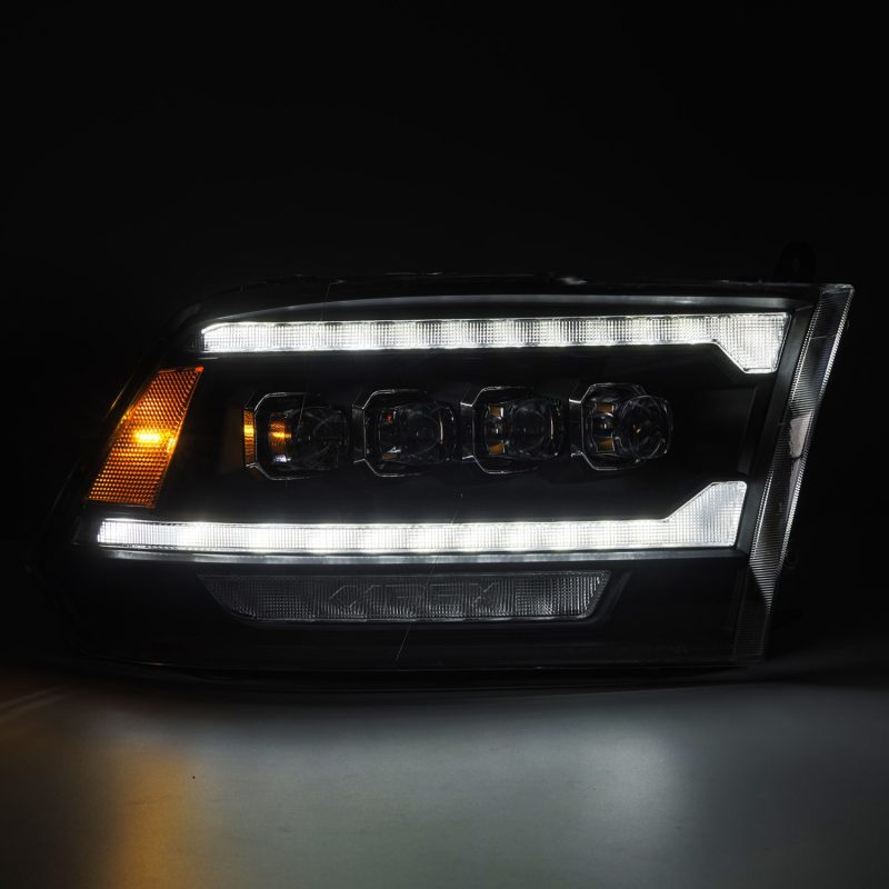 AlphaRex 09-18 Ram 2500 NOVA LED Proj Headlights Plank Style Chrome w/Activ Light/Seq Signal/DRL