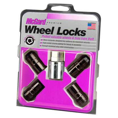 McGard Wheel Lock Nut Set - 4pk. (Cone Seat) M14X1.5 / 21mm & 22mm Dual Hex / 1.639in. L - Black