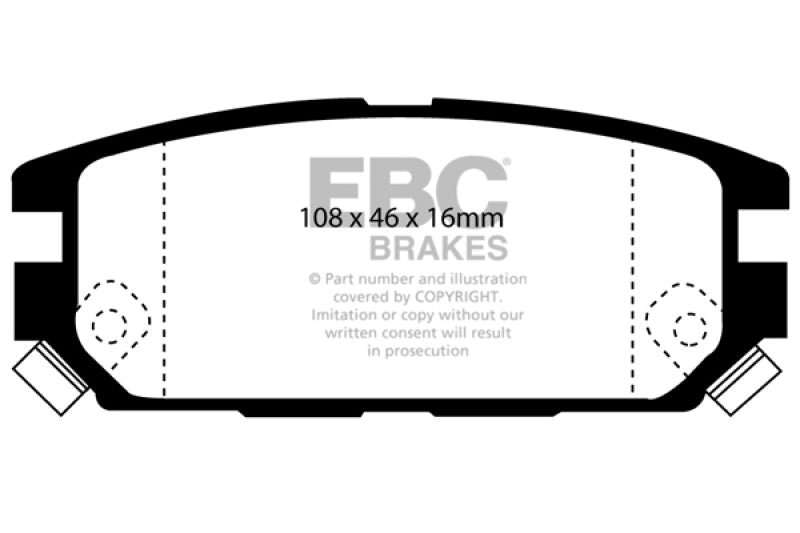 EBC 91-93 Dodge Stealth 3.0 4WD Redstuff Rear Brake Pads