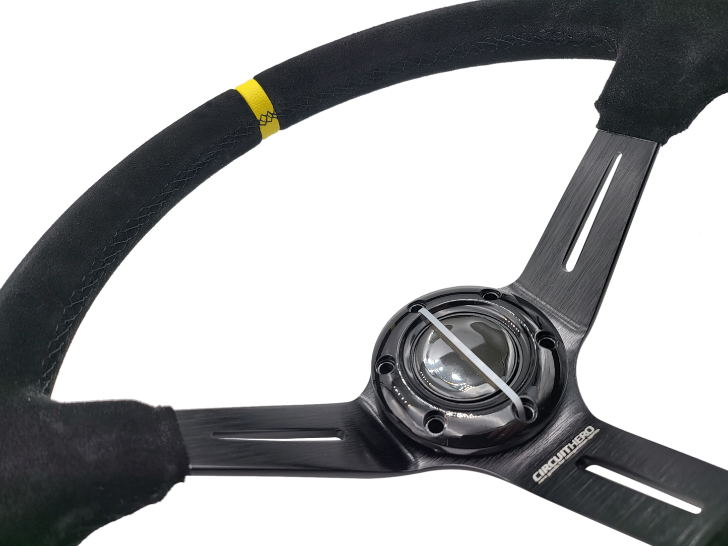 3 Spoke Steering Wheel with Slots 350mm/97mm Dish 6 Bolt