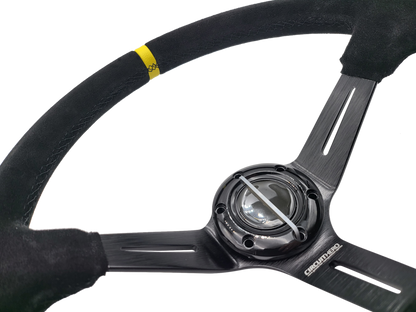 3 Spoke Steering Wheel with Slots 350mm/97mm Dish 6 Bolt