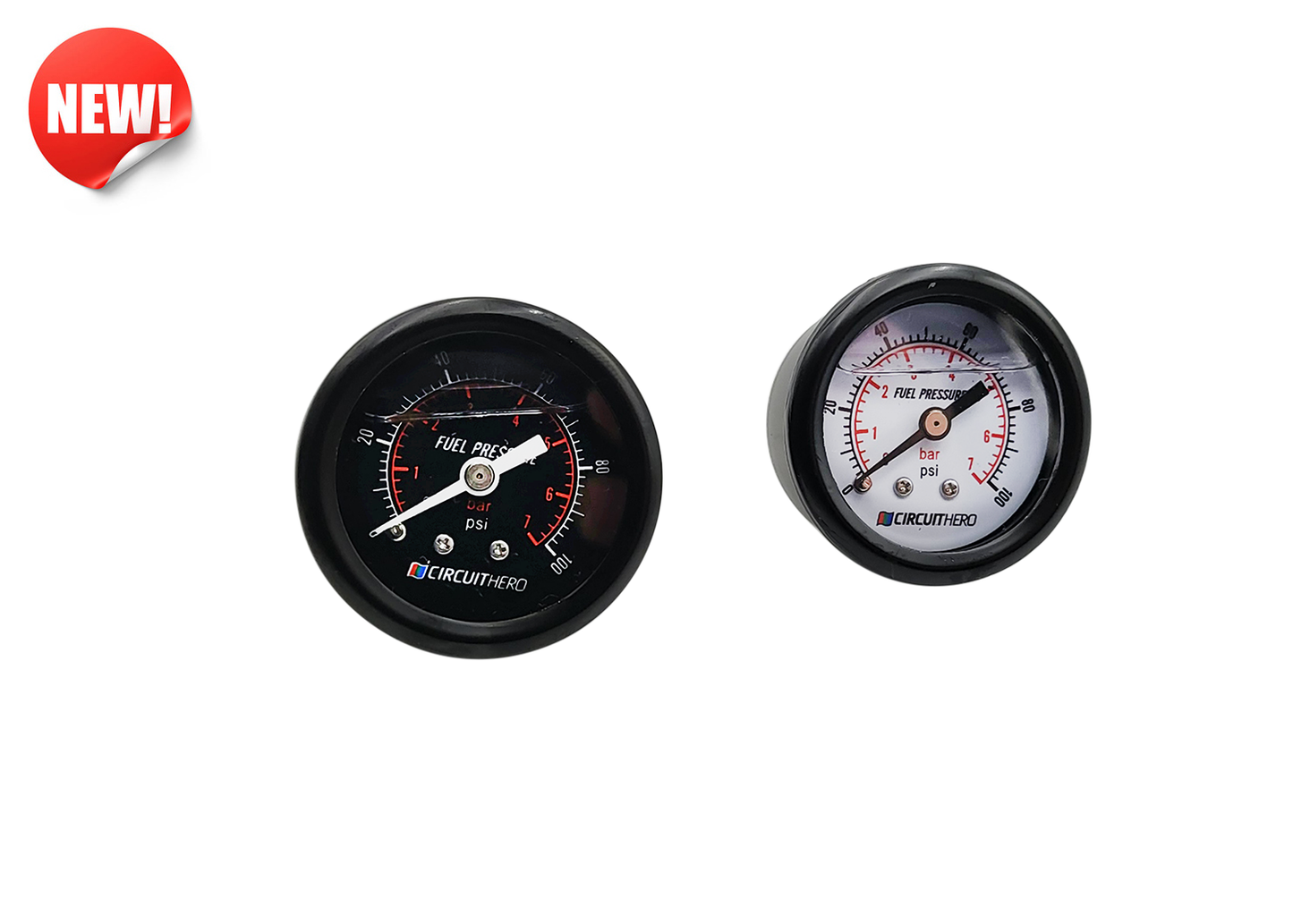 Circuit Hero Liquid-Filled Fuel Pressure Gauge 1.5" 0-100psi