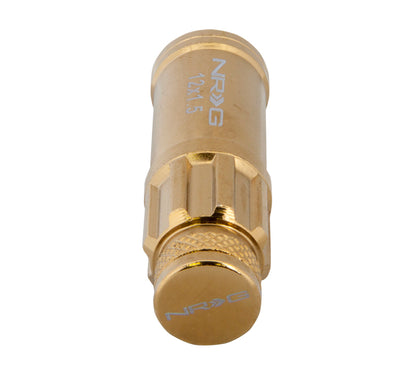 NRG - 700 Series M12 X 1.5 Gold Steel Lug Nut w/Dust Cap Cover Set