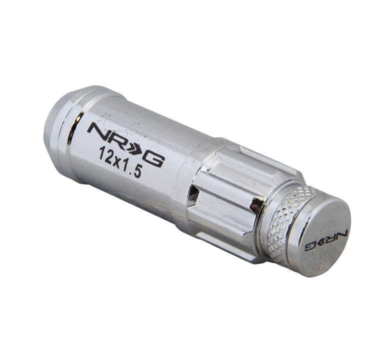 NRG - 700 Series M12 X 1.5 Silver Steel Lug Nut w/Dust Cap Cover Set