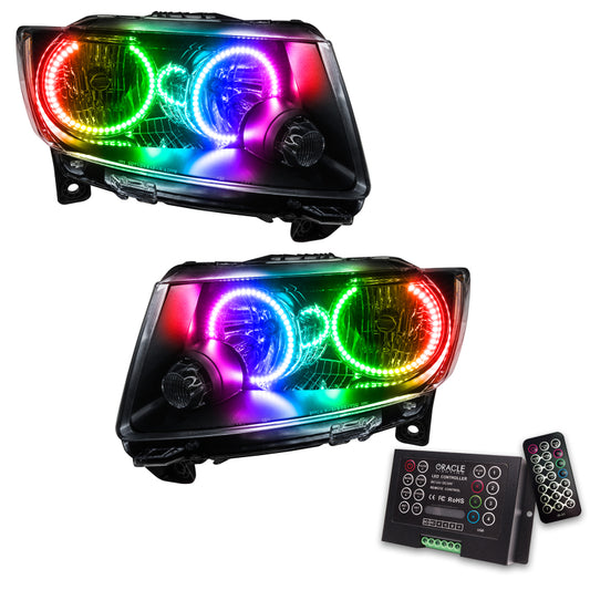 Oracle 11-13 Jeep Grand Cherokee SMD HL (Non-HID) - Chrome - ColorSHIFT w/ 2.0 Controller NO RETURNS