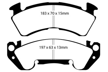 EBC 92-96 Chevrolet Caprice 4.3 Police Redstuff Front Brake Pads