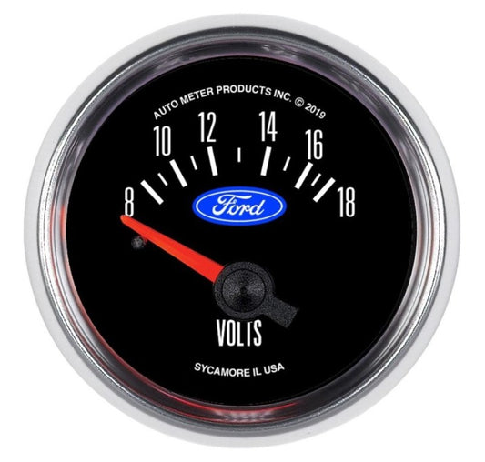 Autometer Ford 2-1/16in. 18V Electric Voltmeter Gauge