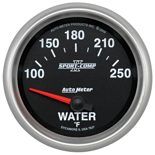Autometer Sport-Comp II 100-250 Deg F Short Sweep Electronic Water Temperature Gauge