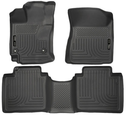 Husky Liners 15 Toyota Venza WeatherBeater Front & Second Row Tan Floor Liners Black