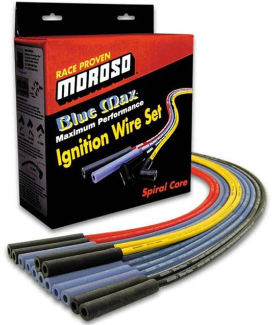 Moroso Universal Ignition Wire Set - Blue Max - Spiral Core - Unsleeved - Straight - Black