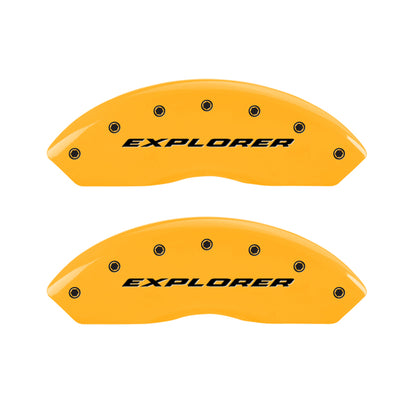 MGP 4 Caliper Covers Engraved Front & Rear Explorer Yellow Finish Black Char 2006 Ford Explorer