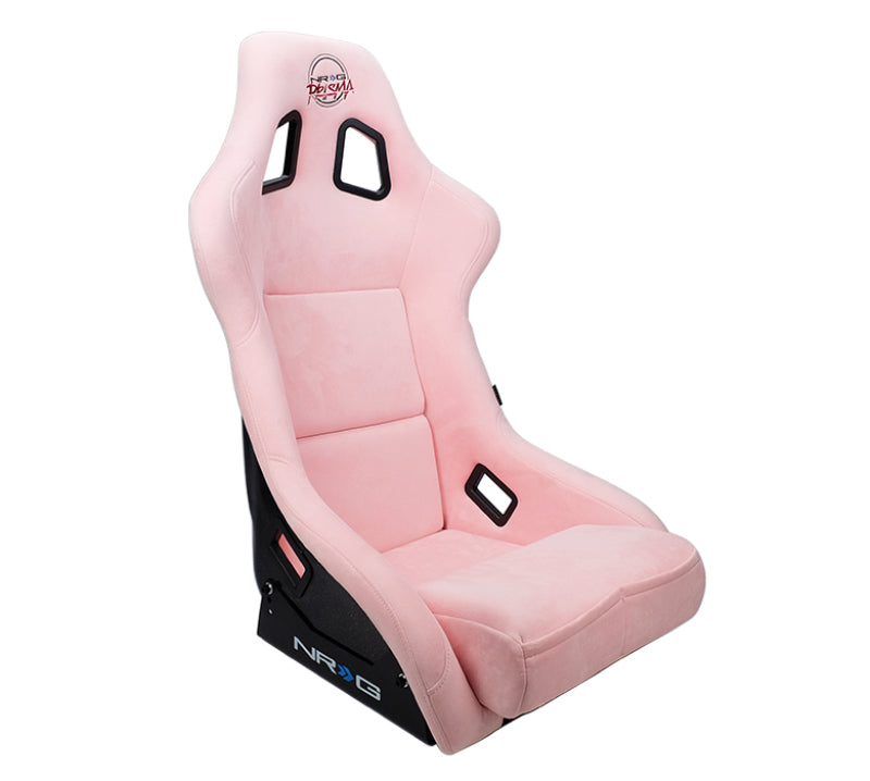 NRG FRP Bucket Seat PRISMA Edition W/ pearlized Back Pink Alcantara - Large