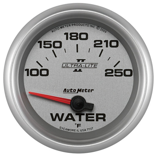 Autometer Ultra-Lite II 2 5/8in 100-250 Degree F Short Sweep Electronic Water Temperature Gauge