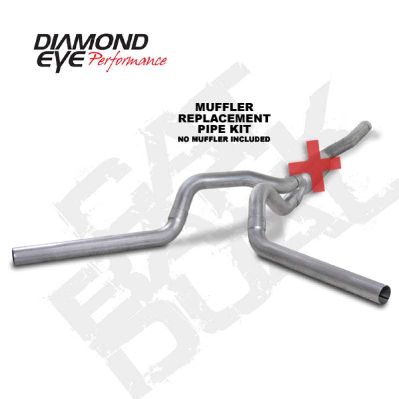 Diamond Eye KIT 4in CB MFLR REPLACMENT PIPE DUAL AL: 2006-2007.5 CHEVY/GMC 6.6L 2500/3500