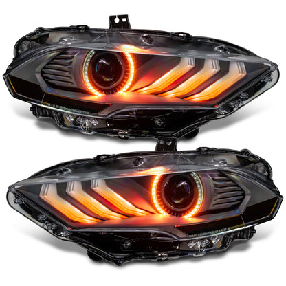 Oracle Lighting 18-23 Ford Mustang Dynamic ColorSHIFT LED Headlights - Black Series SEE WARRANTY