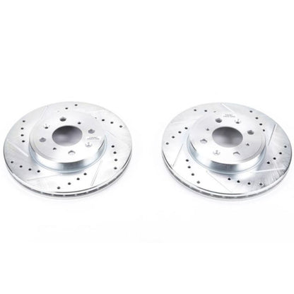 Power Stop 15-19 Honda Fit Front Evolution Drilled & Slotted Rotors - Pair