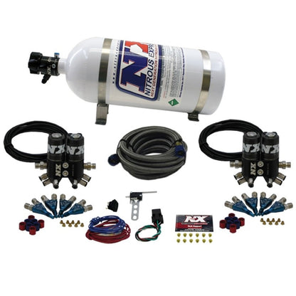 Nitrous Express Street Shark Gas 4 Solenoids Nitrous Kit (100-150-250HP) w/10lb Bottle