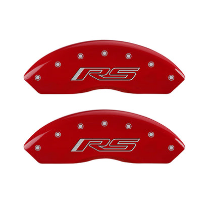 MGP 4 Caliper Covers Engraved Front & Rear Gen 5/RS Red finish silver ch