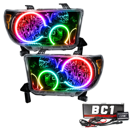 Oracle 07-11 Toyota Tundra Pre-Assembled Headlights - Black Housing - ColorSHIFT w/ BC1 Controller